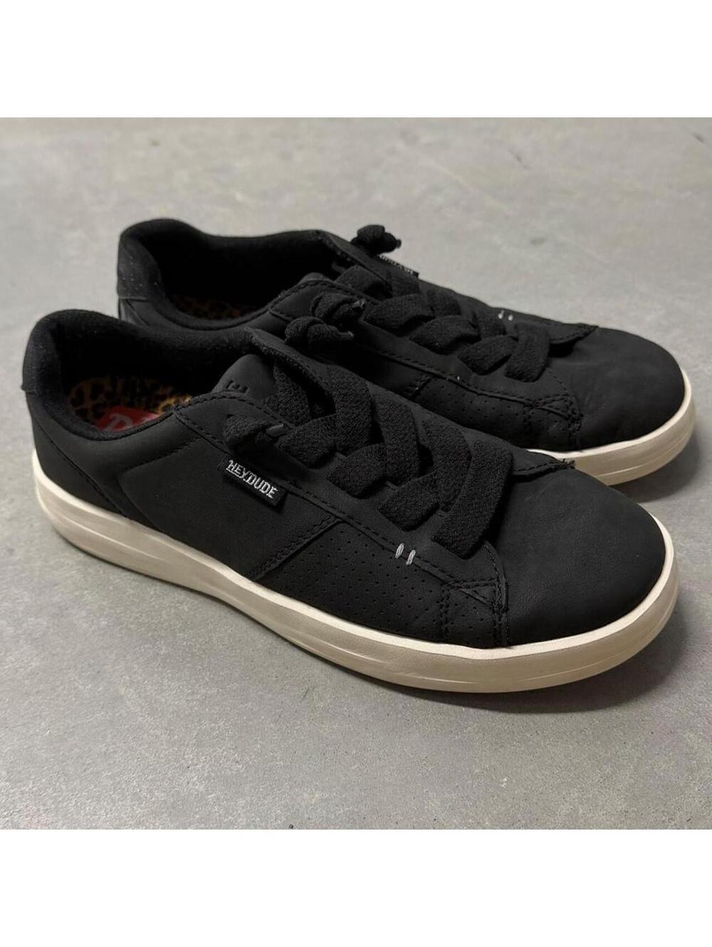 HEYDUDE Karina Duo Classic Women’s Size 7 Black Leopard Casual Sneakers Shoes